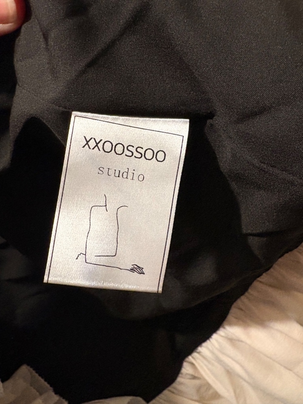 XXOOSSOO Studio Black Ivory Ruffle Trim Statement Blazer Jacket M - Picture 6 of 7